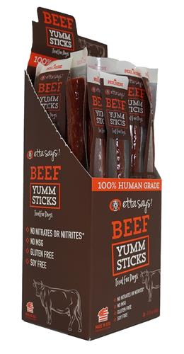 Etta Says! Beef Yumm Sticks Dog Chew Display Box 24ct