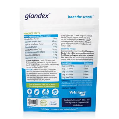 Glandex Anal Gland Soft Chew Peanut Butter 30ct