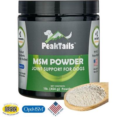 PeakTails MSM Powder - Unflavored, 1 lb.