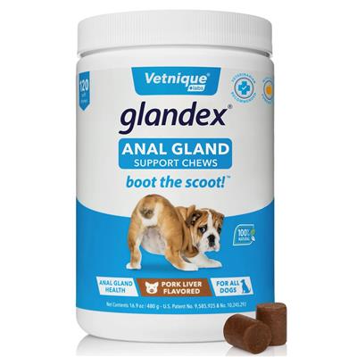 Glandex Pork Liver Soft Chews 120ct Jar