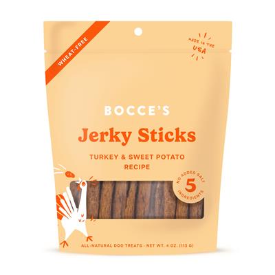 Bocce's Bakery Turkey Grazers Jerky Sticks Dog Treats 4oz