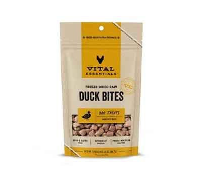 Vital Essentials Freeze-Dried Duck Bites Dog Treats, 2 oz