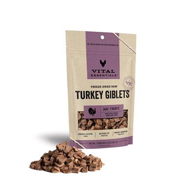 Vital Essentials Freeze-Dried Raw Turkey Giblets Dog Treats, 2.0 oz