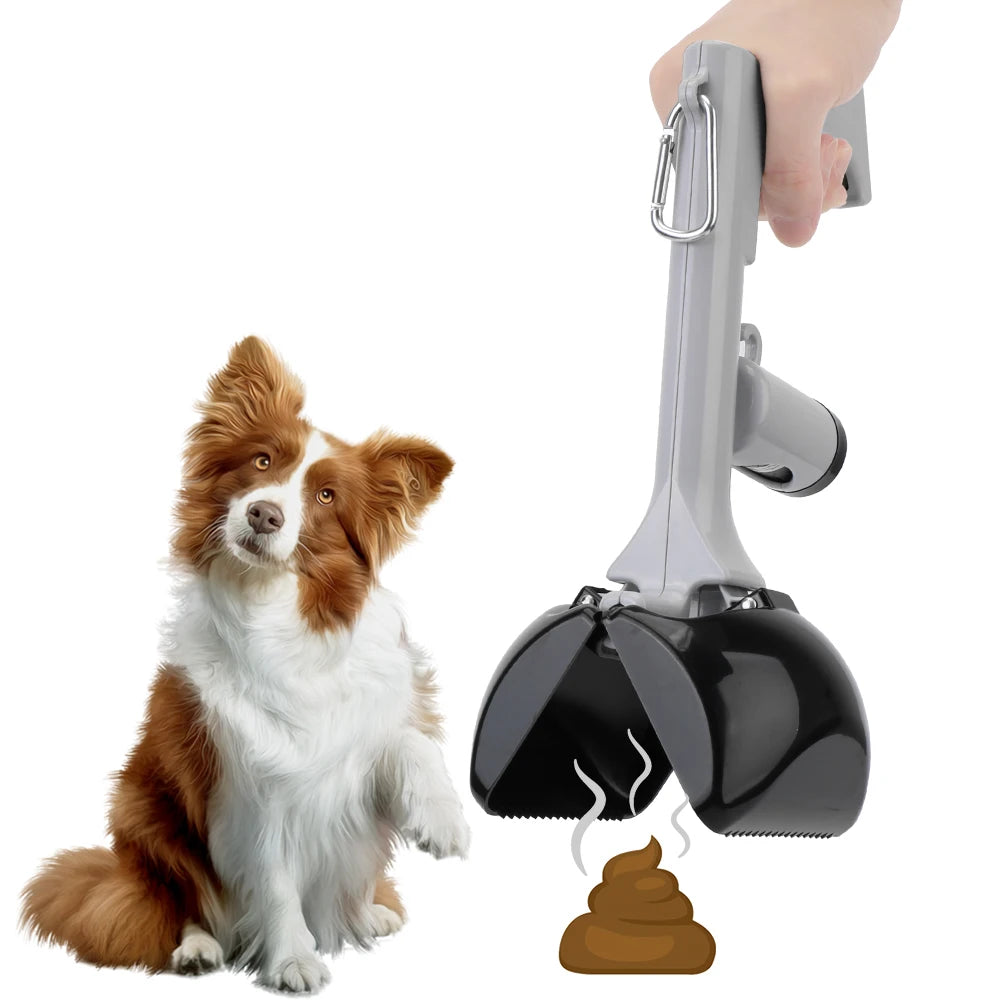 2-in-1 Pet Poop Scooper with Garbage Bag Holder