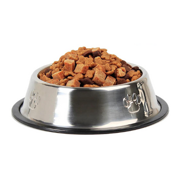 Stainless Steel Pet Food Bowl with Rubber Base