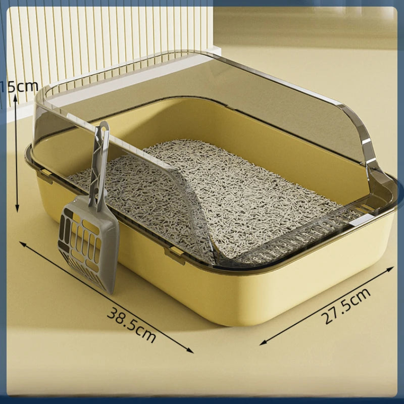 Semi-Closed Cat Litter Box