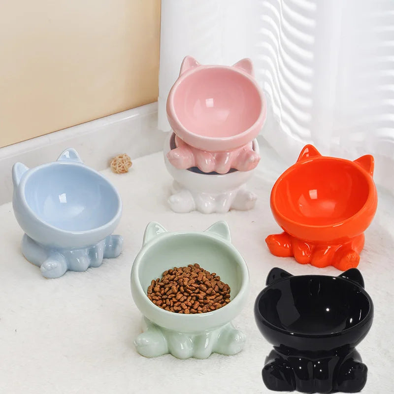 Ceramic Elevated Cat Bowl