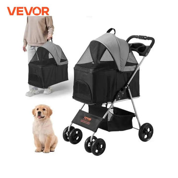 4-Wheel Pet Stroller with Storage