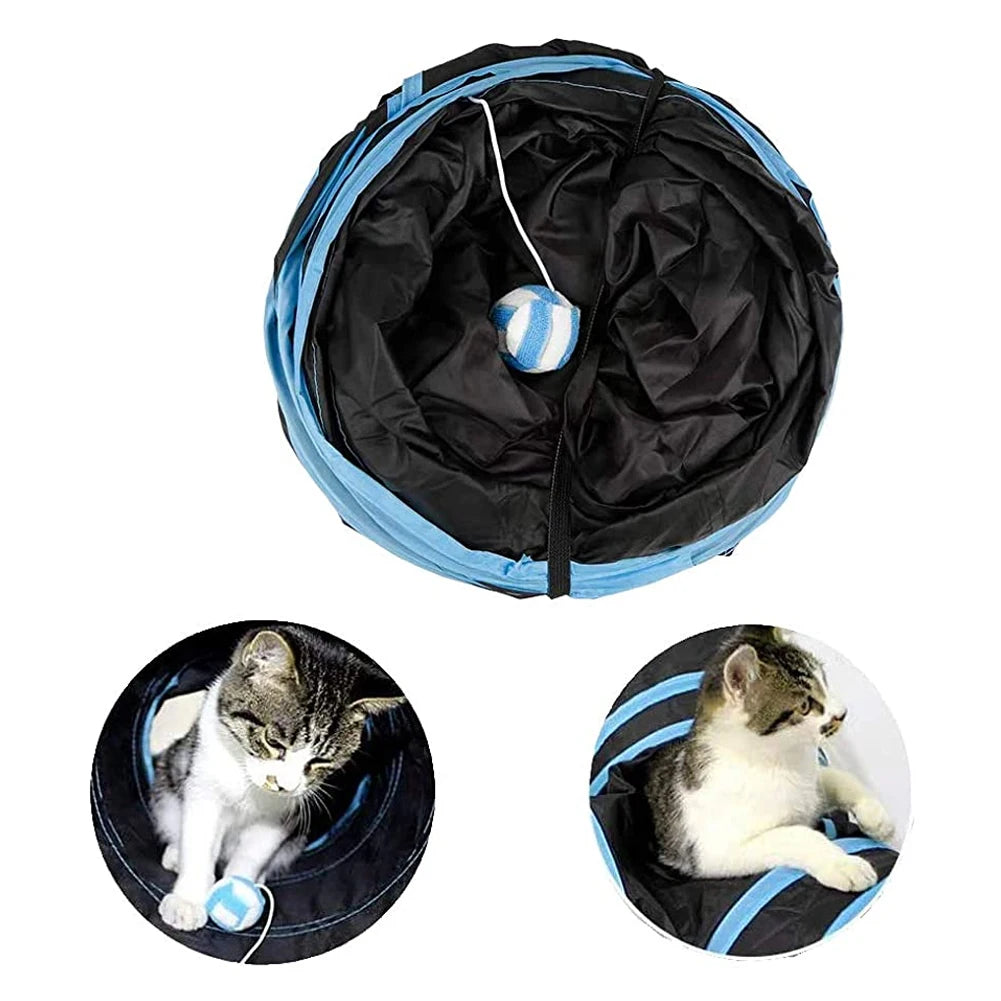 Foldable Pet Cat Tunnel Indoor and Outdoor Pet Cat Training Toys Cat Rabbit Animal Game Tunnel Tube Y-Shaped Joint Tunnel